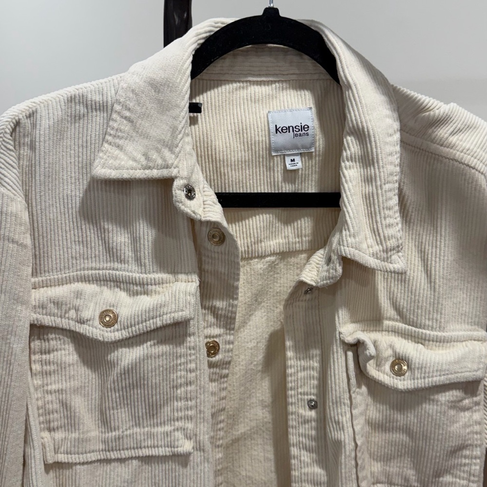 Kensie Ivory Corduroy Jacket